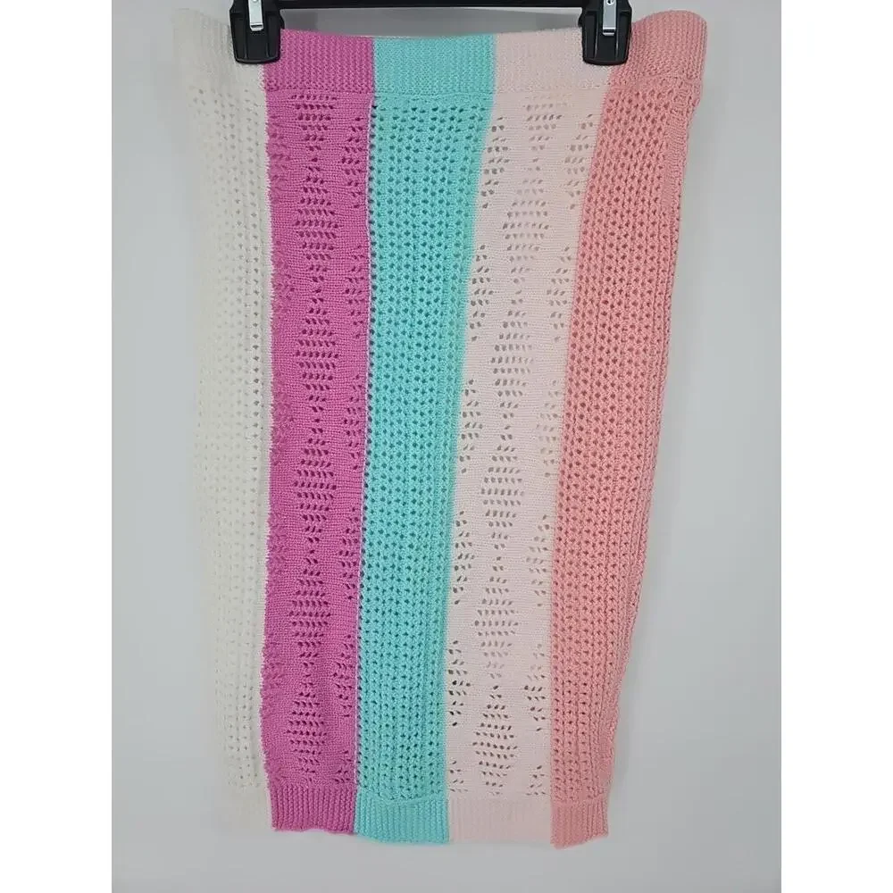 Lilly's Kloset Women's Rainbow‎ Skirt Or Top Large Pink Blue White